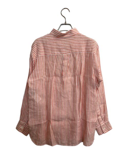 23区（ニジュウサンク）23区 (ニジュウサンク) LIBECO ベーシック シャツ ホワイト×オレンジ サイズ:38 未使用品の古着・服飾アイテム