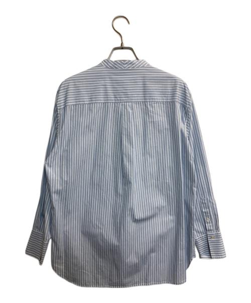 23区（ニジュウサンク）23区 (ニジュウサンク) 【洗える】CANCLINI バンドカラー シャツ ブルー×ホワイト サイズ:38の古着・服飾アイテム