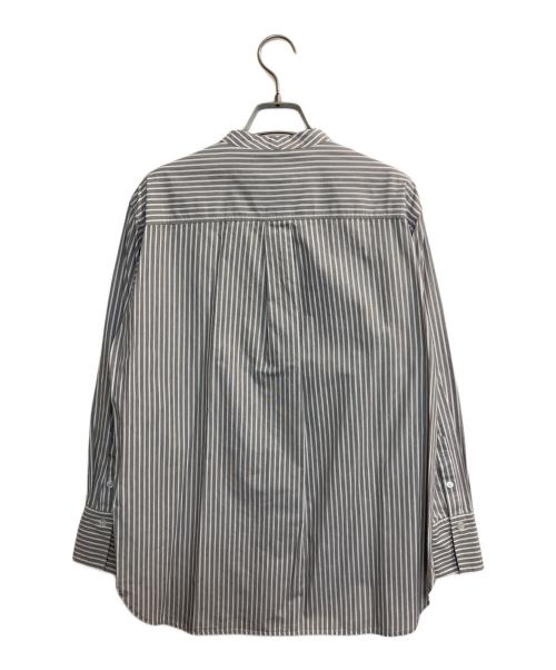 23区（ニジュウサンク）23区 (ニジュウサンク) 【洗える】CANCLINI バンドカラー シャツ ブラウン×ホワイト サイズ:38の古着・服飾アイテム