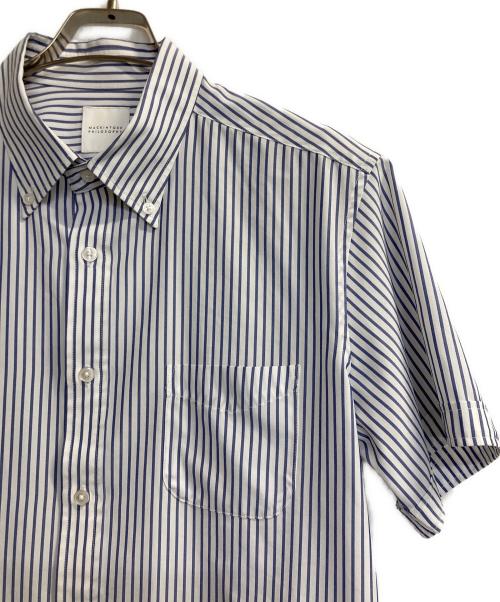 MACKINTOSH PHILOSOPHY（マッキントッシュ フィロソフィー）MACKINTOSH PHILOSOPHY (マッキントッシュ フィロソフィー) TROTTER S/S B.D Shirt ブルー×ホワイト サイズ:42の古着・服飾アイテム