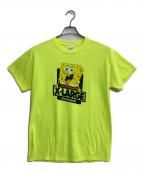 X-LARGEエクストララージ）の古着「スポンジボブTシャツ」｜ネオンイエロー