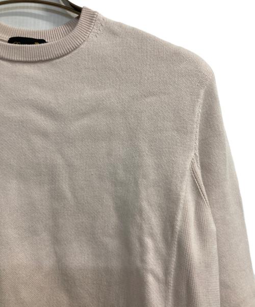 DRAWER（ドゥロワー）Drawer (ドゥロワー) 12Gインレイ編みクルーネックニット ベージュ サイズ:Ｍの古着・服飾アイテム