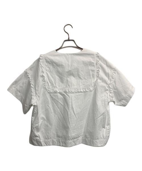 YORI（ヨリ）yori (ヨリ) フリルハーフスリーブブラウス ホワイト サイズ:36の古着・服飾アイテム
