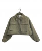 Ameriアメリ）の古着「EMBOSS SHORT ARMY LIKE JACKET」｜カーキ