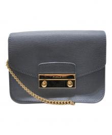 FURLA（フルラ）の古着「チェーンショルダーバッグ」｜スカイブルー