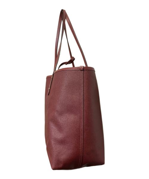 COACH（コーチ）COACH (コーチ) PVC レオパード柄 プリント リバーシブル ポーチ付き シティトート ベージュ×レッドの古着・服飾アイテム