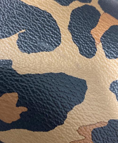 COACH（コーチ）COACH (コーチ) PVC レオパード柄 プリント リバーシブル ポーチ付き シティトート ベージュ×レッドの古着・服飾アイテム