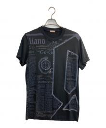 GALLIANO（ガリアーノ）の古着「スタッズ時計塔T-SHIRTS」｜ブラック