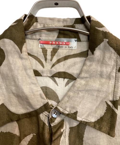 PRADA SPORTS（プラダスポーツ）PRADA SPORTS (プラダスポーツ) コットンボタニカルシースルーシャツ カーキ サイズ:Lの古着・服飾アイテム