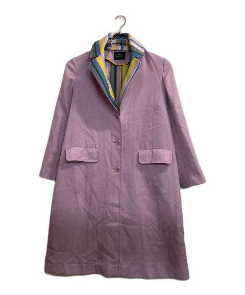 PS Paul Smith（ＰＳポールスミス）PS Paul Smith (ＰＳポールスミス) 襟付きロングコート ピンク サイズ:44の古着・服飾アイテム
