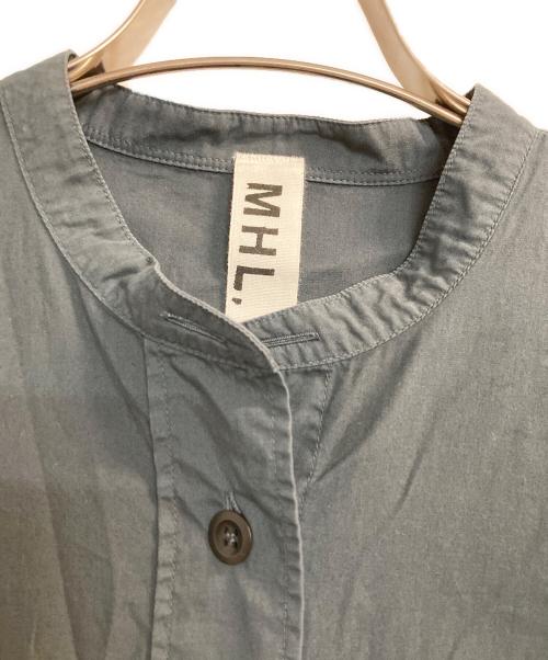 MHL（マーガレットハウエル）MHL (マーガレットハウエル) バンドカラーシャツ グリーン サイズ:1の古着・服飾アイテム