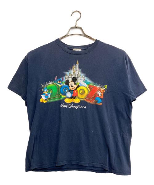 WALT DISNEY（ウォルト・ディズニー）WALT DISNEY (ウォルト・ディズニー) プリントTシャツ ネイビー サイズ:ＸＬの古着・服飾アイテム