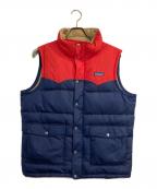 Patagoniaパタゴニア）の古着「SLING SHOT DOWN VEST」｜ネイビー×レッド