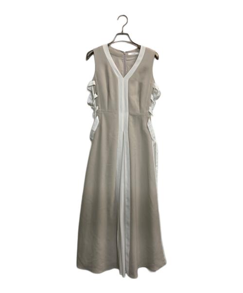 Snidel（スナイデル）Snidel (スナイデル) サイドプリーツバイカラーワンピース ベージュの古着・服飾アイテム