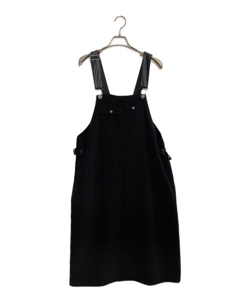 LA SUD（ラッシュド）LA SUD (ラッシュド) フェイクレザーストラップジャンパースカート ブラック サイズ:FREEの古着・服飾アイテム