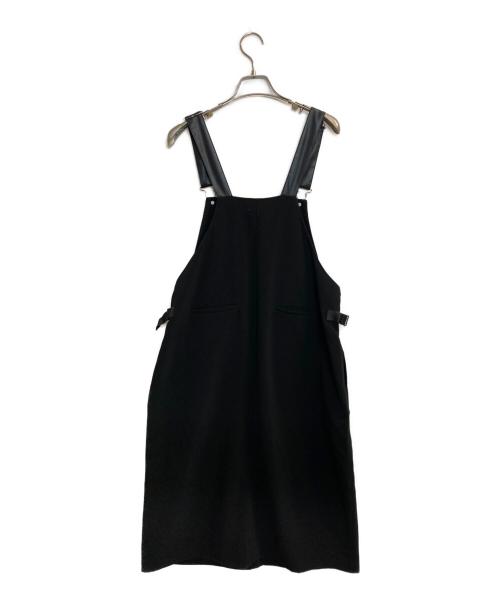 LA SUD（ラッシュド）LA SUD (ラッシュド) フェイクレザーストラップジャンパースカート ブラック サイズ:FREEの古着・服飾アイテム