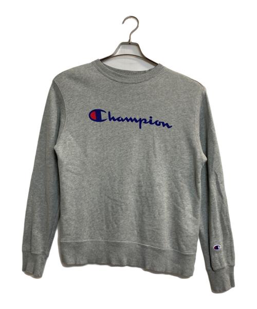 Champion（チャンピオン）Champion (チャンピオン) LOGO CREW グレー サイズ:Ⅼの古着・服飾アイテム