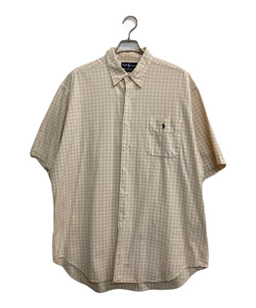 POLO RALPH LAUREN（ポロ・ラルフローレン）POLO RALPH LAUREN (ポロ・ラルフローレン) MARLOWE/半袖チェックシャツ ベージュ サイズ:ＸＬの古着・服飾アイテム