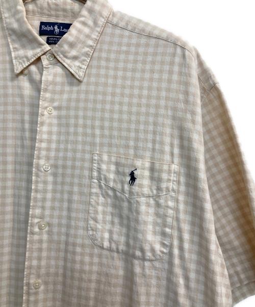 POLO RALPH LAUREN（ポロ・ラルフローレン）POLO RALPH LAUREN (ポロ・ラルフローレン) MARLOWE/半袖チェックシャツ ベージュ サイズ:ＸＬの古着・服飾アイテム