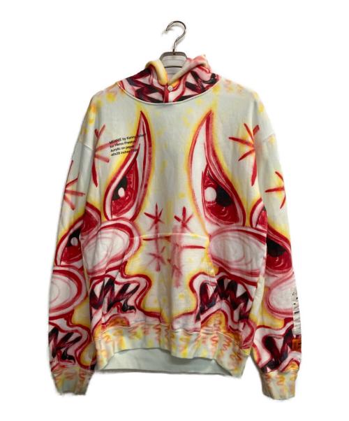 HERON PRESTON（ヘロンプレストン）HERON PRESTON (ヘロンプレストン) ケニーシャーフフーディー レッド×イエロー サイズ:Ｍの古着・服飾アイテム