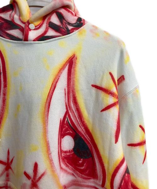 HERON PRESTON（ヘロンプレストン）HERON PRESTON (ヘロンプレストン) ケニーシャーフフーディー レッド×イエロー サイズ:Ｍの古着・服飾アイテム