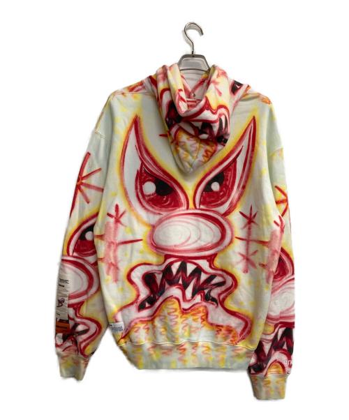 HERON PRESTON（ヘロンプレストン）HERON PRESTON (ヘロンプレストン) ケニーシャーフフーディー レッド×イエロー サイズ:Ｍの古着・服飾アイテム