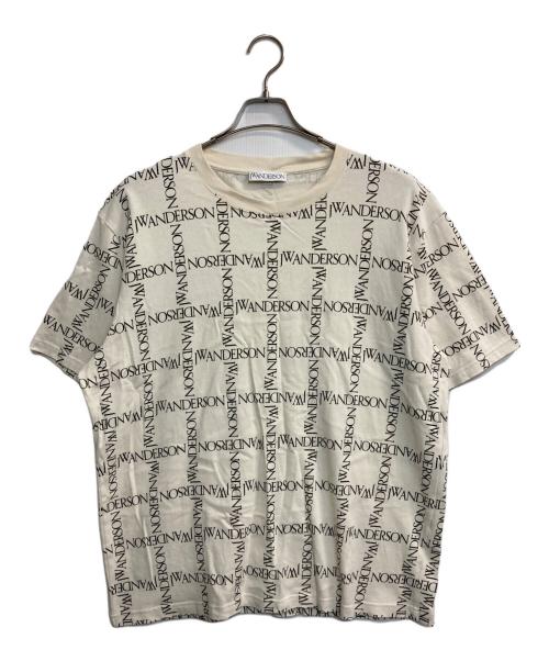J.W.ANDERSON（ジェイダブリューアンダーソン）J.W.ANDERSON (ジェイダブリューアンダーソン) ロゴスクエアTシャツ ブラック×アイボリー サイズ:Lの古着・服飾アイテム