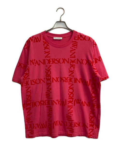 J.W.ANDERSON（ジェイダブリューアンダーソン）J.W.ANDERSON (ジェイダブリューアンダーソン) ロゴスクエアTシャツ レッド×ピンク サイズ:Mの古着・服飾アイテム