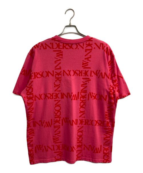 J.W.ANDERSON（ジェイダブリューアンダーソン）J.W.ANDERSON (ジェイダブリューアンダーソン) ロゴスクエアTシャツ レッド×ピンク サイズ:Mの古着・服飾アイテム