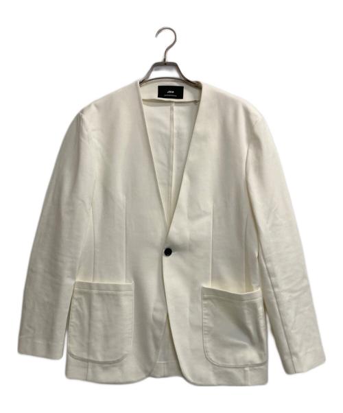 JH+ junhashimoto（---）JH+ junhashimoto (---) NON COLLAR CUT JACKET ホワイト サイズ:4の古着・服飾アイテム