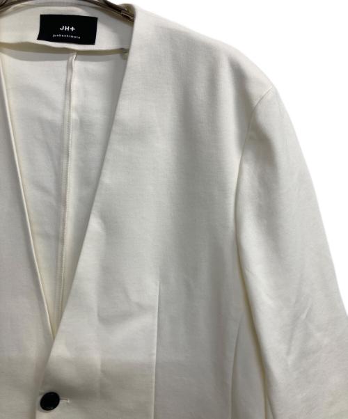 JH+ junhashimoto（---）JH+ junhashimoto (---) NON COLLAR CUT JACKET ホワイト サイズ:4の古着・服飾アイテム