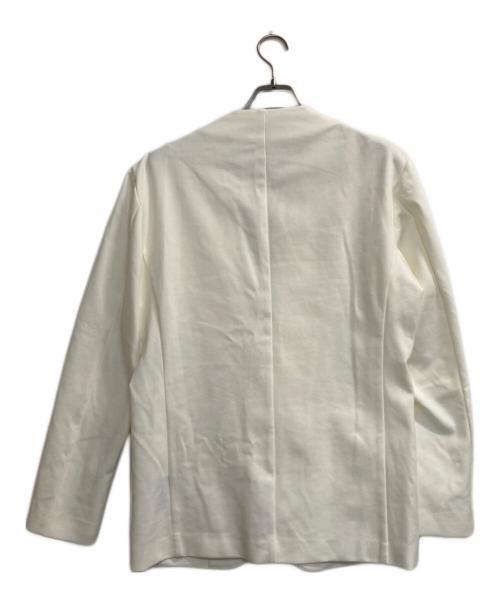 JH+ junhashimoto（---）JH+ junhashimoto (---) NON COLLAR CUT JACKET ホワイト サイズ:4の古着・服飾アイテム