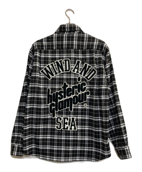 Hysteric Glamour（ヒステリックグラマー）Hysteric Glamour (ヒステリックグラマー) WIND AND SEA (ウィンダンシー) Check Shirt ブラック サイズ:Ｌの古着・服飾アイテム