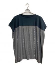 MM6 Maison Margiela（エムエムシックスメゾンマルジェラ）の古着「ショートスリーブワイドカットソー」｜ブラック×グレー