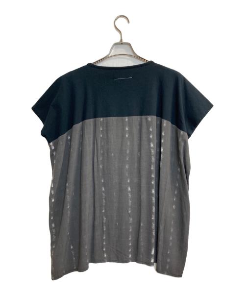 MM6 Maison Margiela（エムエムシックスメゾンマルジェラ）MM6 Maison Margiela (エムエムシックスメゾンマルジェラ) ショートスリーブワイドカットソー ブラック×グレー サイズ:Ｓの古着・服飾アイテム