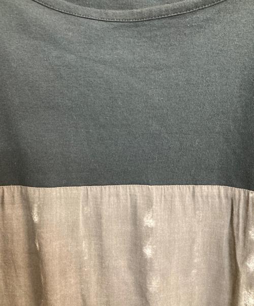 MM6 Maison Margiela（エムエムシックスメゾンマルジェラ）MM6 Maison Margiela (エムエムシックスメゾンマルジェラ) ショートスリーブワイドカットソー ブラック×グレー サイズ:Ｓの古着・服飾アイテム