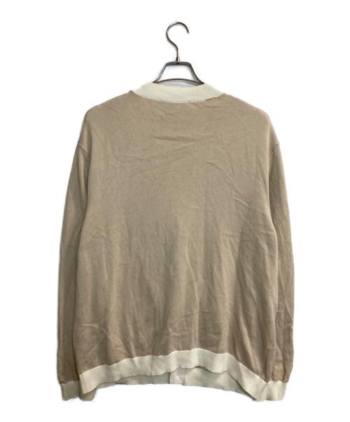 maison kitsune（メゾンキツネ）MAISON KITSUNE (メゾンキツネ) コントラスト コットン コンフォート カーディガン ベージュ サイズ:Lの古着・服飾アイテム