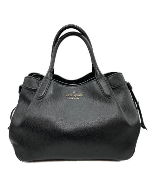 Kate Spade（ケイトスペード）Kate Spade (ケイトスペード) レザー2WAYショルダーバッグ ブラックの古着・服飾アイテム
