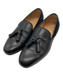 Christian Louboutin（クリスチャン・ルブタン）の古着「スパイクスタッズタッセルローファー」｜ブラック