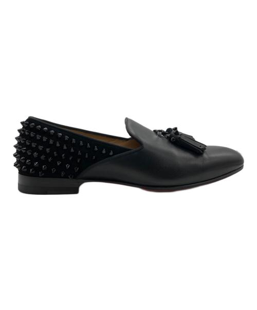 Christian Louboutin（クリスチャン・ルブタン）Christian Louboutin (クリスチャン・ルブタン) スパイクスタッズタッセルローファー ブラック サイズ:40の古着・服飾アイテム
