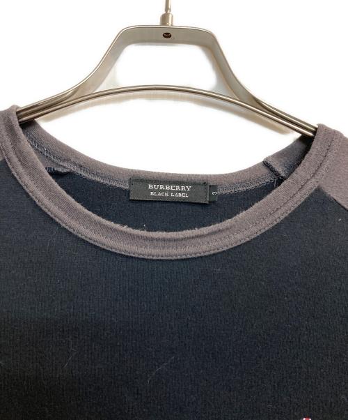 BURBERRY BLACK LABEL（バーバリーブラックレーベル）BURBERRY BLACK LABEL (バーバリーブラックレーベル) ラグランTシャツ ブラック サイズ:Lの古着・服飾アイテム