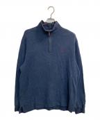 POLO RALPH LAURENポロ・ラルフローレン）の古着「90s ハーフジップニット」｜ネイビー