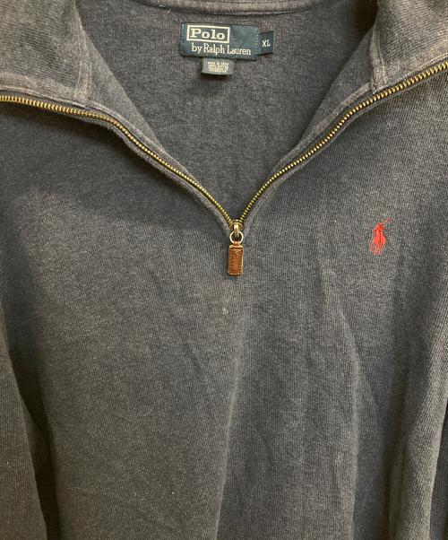 POLO RALPH LAUREN（ポロ・ラルフローレン）POLO RALPH LAUREN (ポロ・ラルフローレン) 90s ハーフジップニット ネイビー サイズ:XLの古着・服飾アイテム