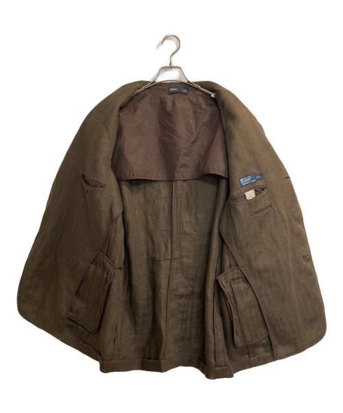 POLO RALPH LAUREN（ポロ・ラルフローレン）POLO RALPH LAUREN (ポロ・ラルフローレン) Linen HB 3B Tailored Jacket ブラウン サイズ:42の古着・服飾アイテム