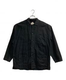 CITY LOFT（シティロフト）の古着「Linen coton work jacket/ﾘﾈﾝｺｯﾄﾝﾜｰｸｼﾞｬｹｯﾄ」｜ブラック