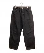 stussyステューシー）の古着「Washed Canvas Big OL ワイドキャンバスデニム」｜ブラック