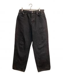 stussy（ステューシー）の古着「Washed Canvas Big OL ワイドキャンバスデニム」｜ブラック