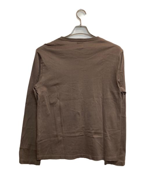 ck Calvin Klein（シーケーカルバンクライン）ck Calvin Klein (シーケーカルバンクライン) デザイン長袖Tシャツ ブラウン サイズ:Ｍの古着・服飾アイテム