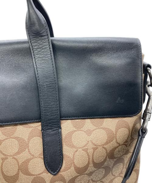 COACH（コーチ）COACH (コーチ) Hamilton Portfolio Brief In Signature Canvas/ハミルトンポートフォリオブリーフインシグネチャーキャンバス ブラック×ベージュの古着・服飾アイテム