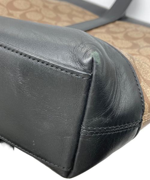 COACH（コーチ）COACH (コーチ) Hamilton Portfolio Brief In Signature Canvas/ハミルトンポートフォリオブリーフインシグネチャーキャンバス ブラック×ベージュの古着・服飾アイテム